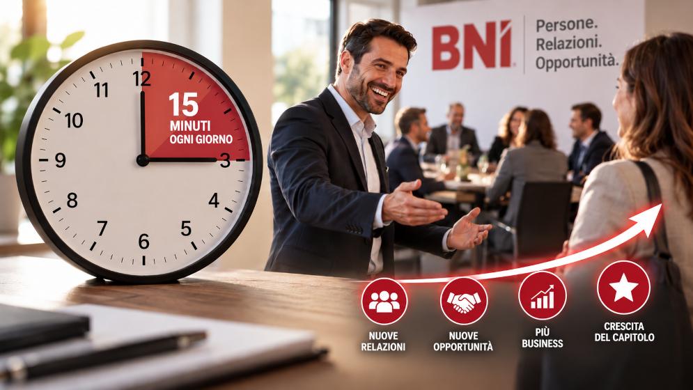 Quindici minuti al giorno per far crescere un Capitolo BNI Quindici minuti al giorno per far crescere un Capitolo BNI